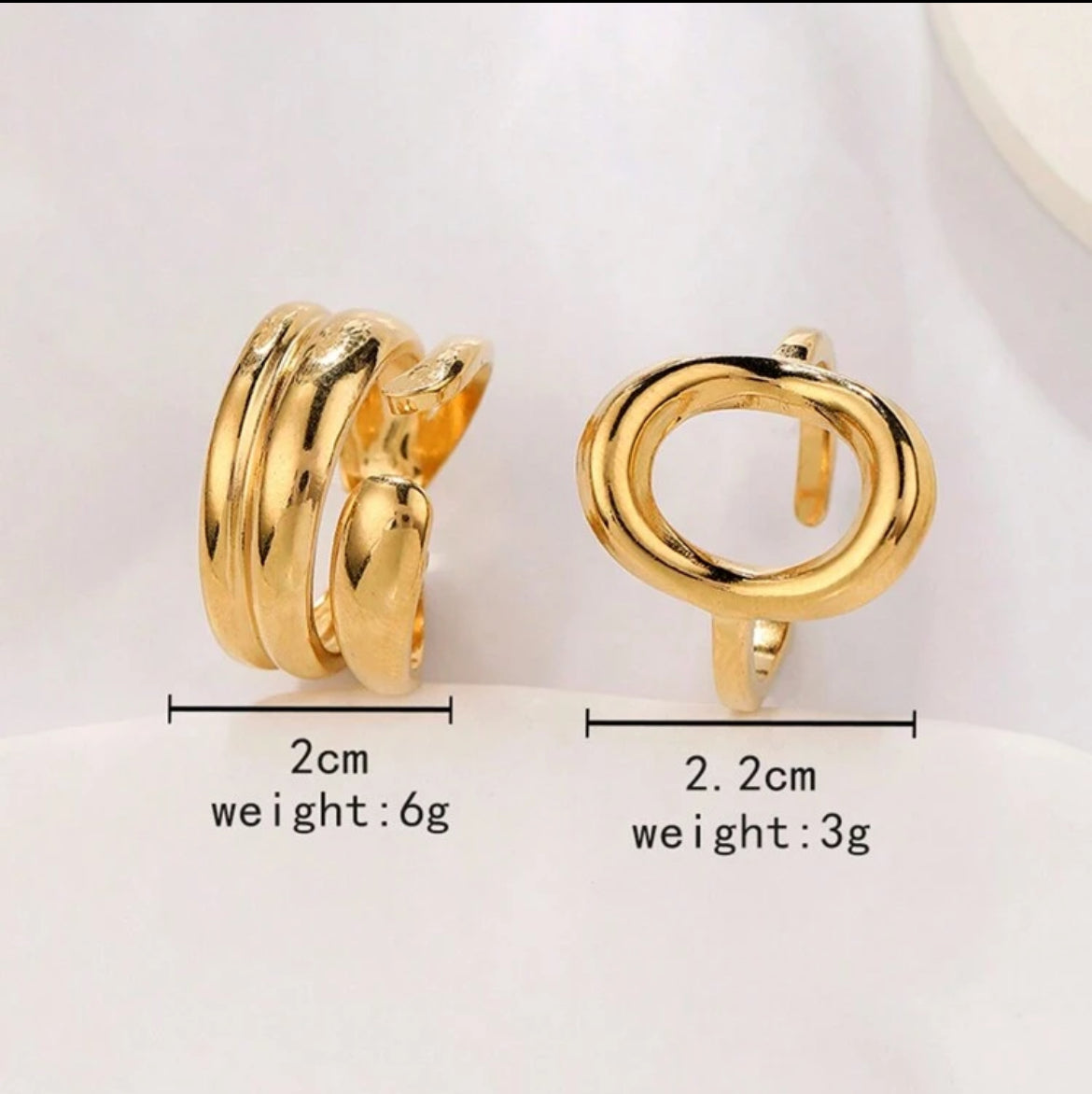 2pc GEO stainless steel ring set