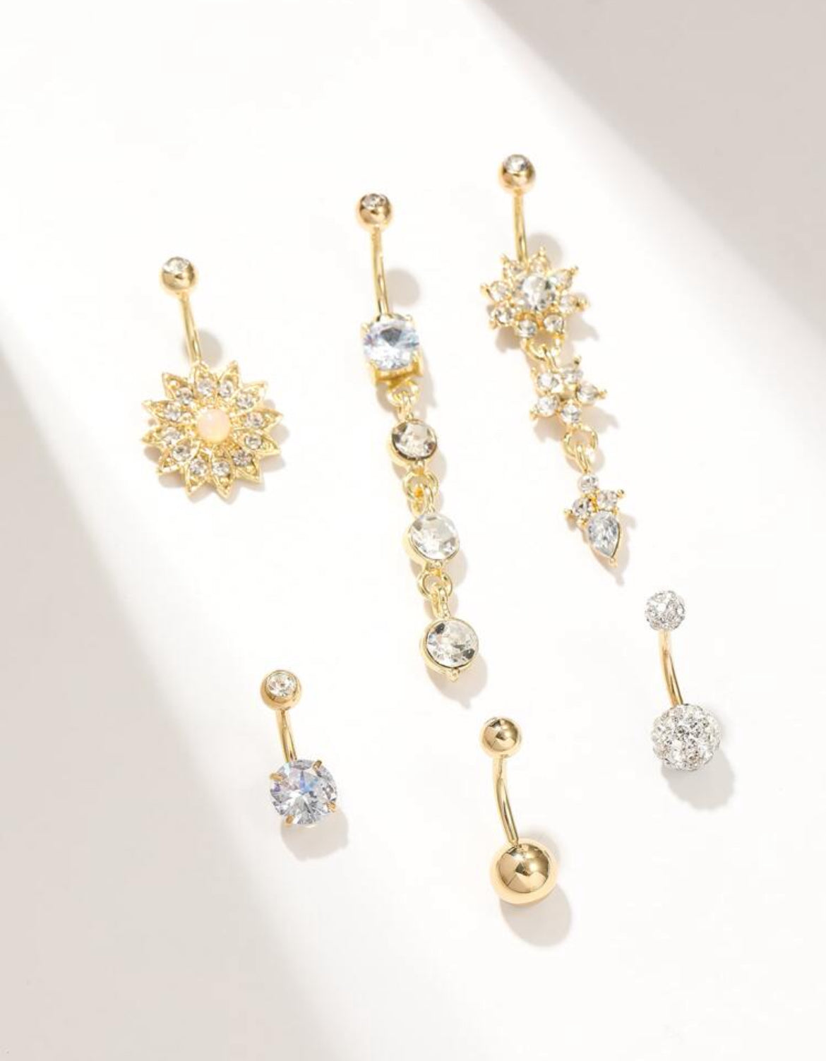 6pc Blossom Belly Ring Set