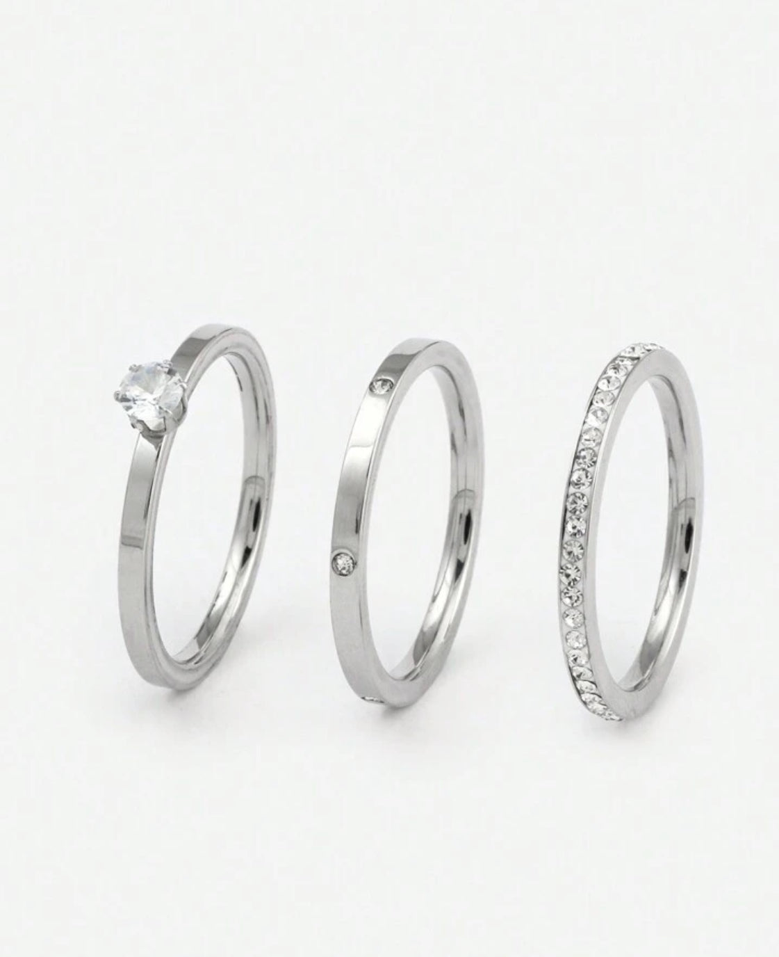 18K gold plated diamond ring set