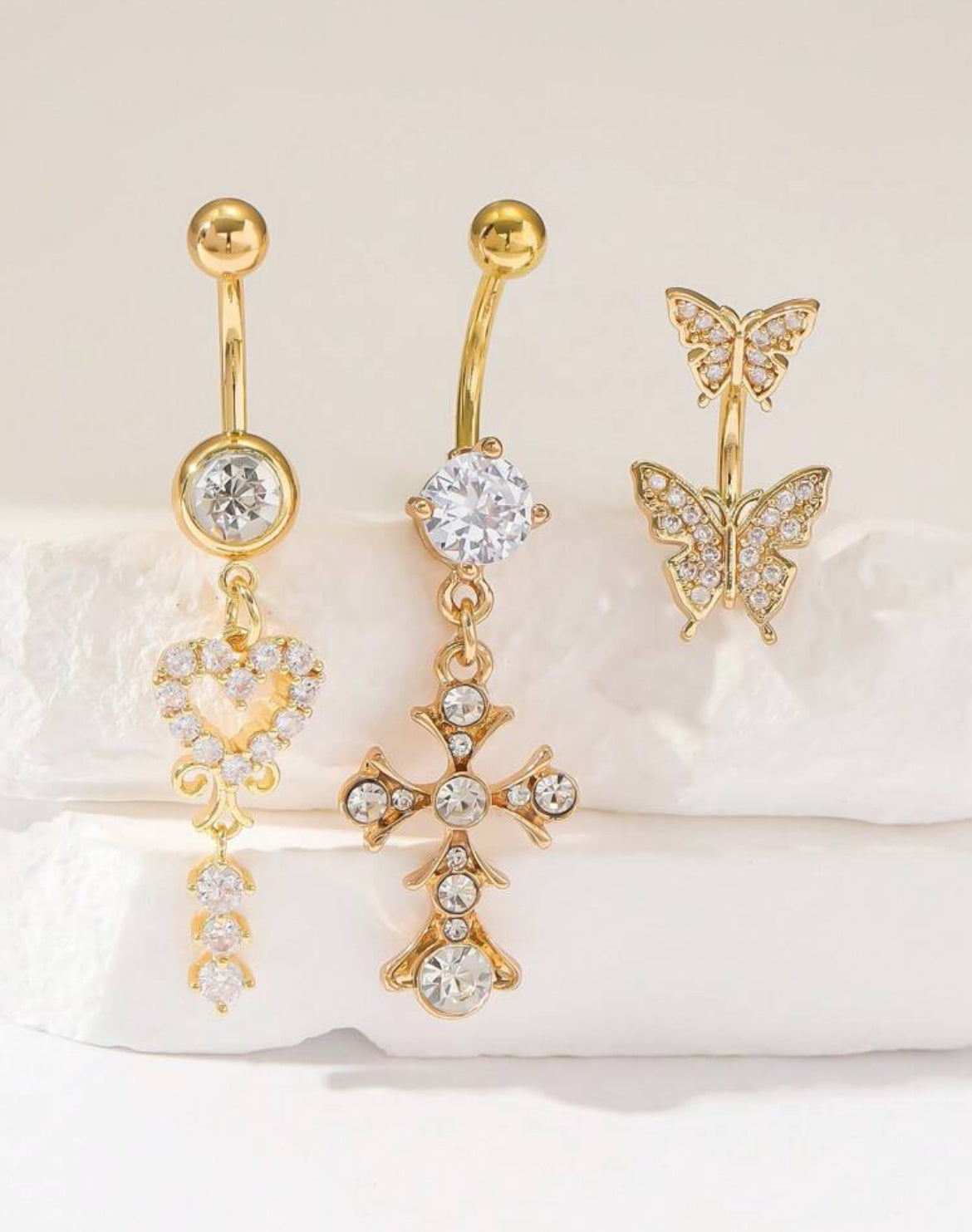 3pc Bronte Belly Ring set