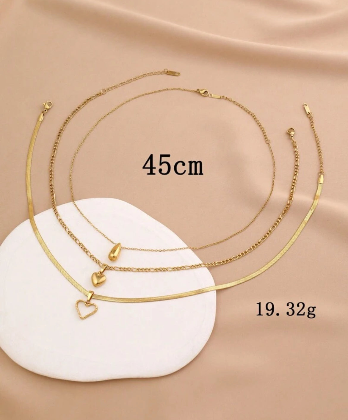 3pc Pretty girl Stainless Steel necklace set