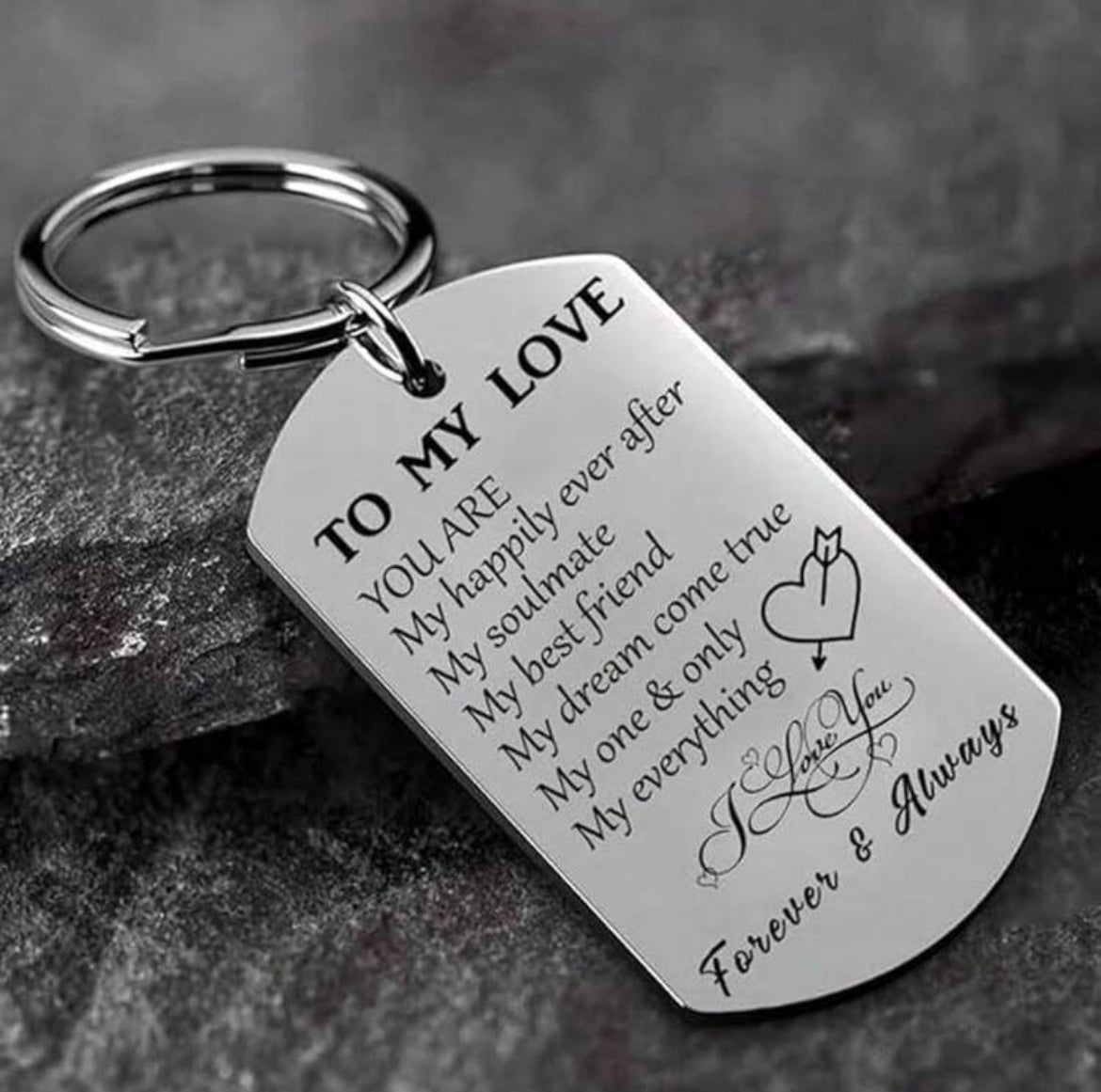 To my love stainless steel keychain
