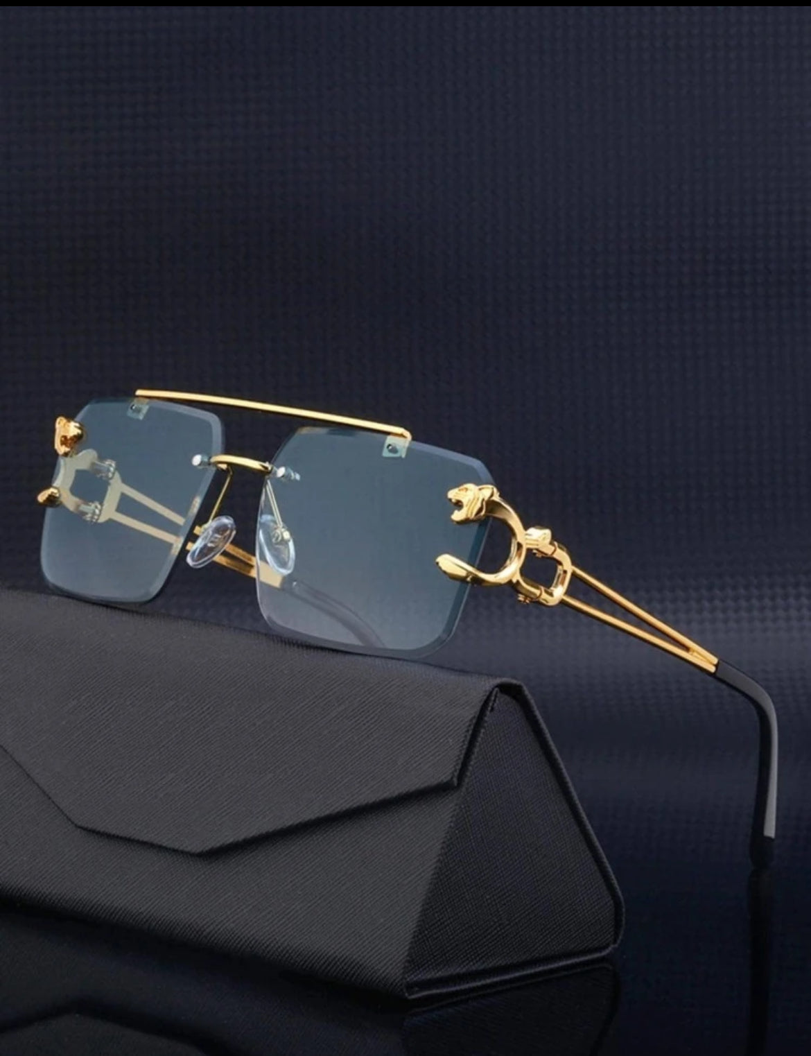 Men’s leopard rimless shades