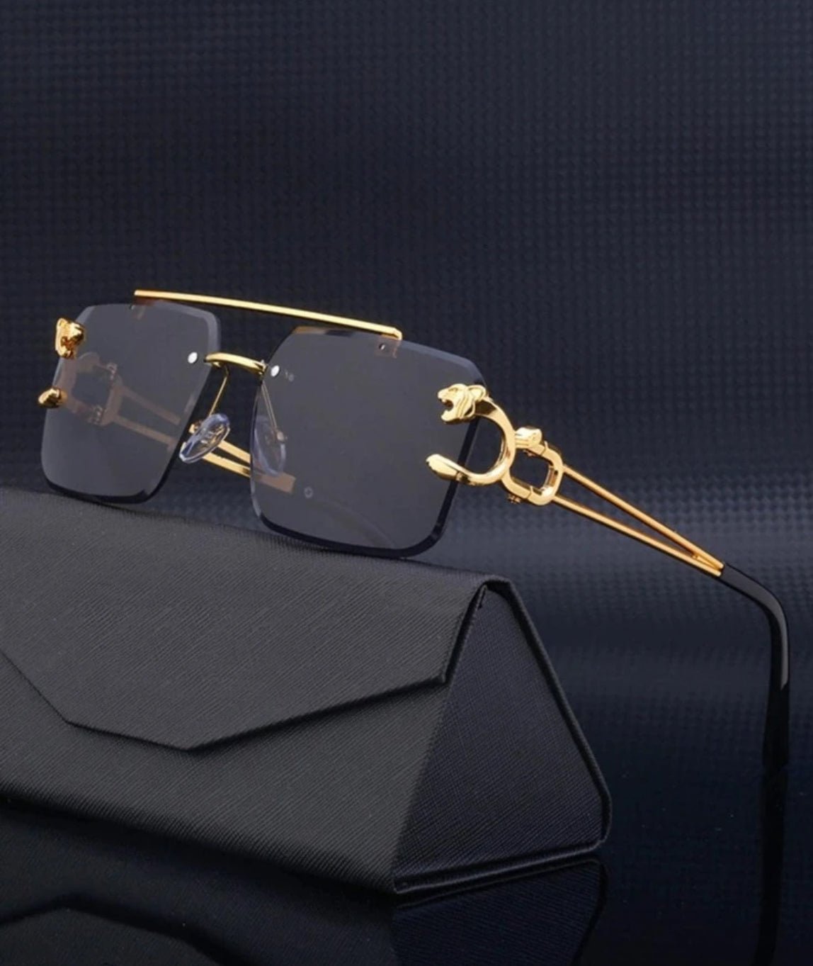 Men’s leopard rimless shades