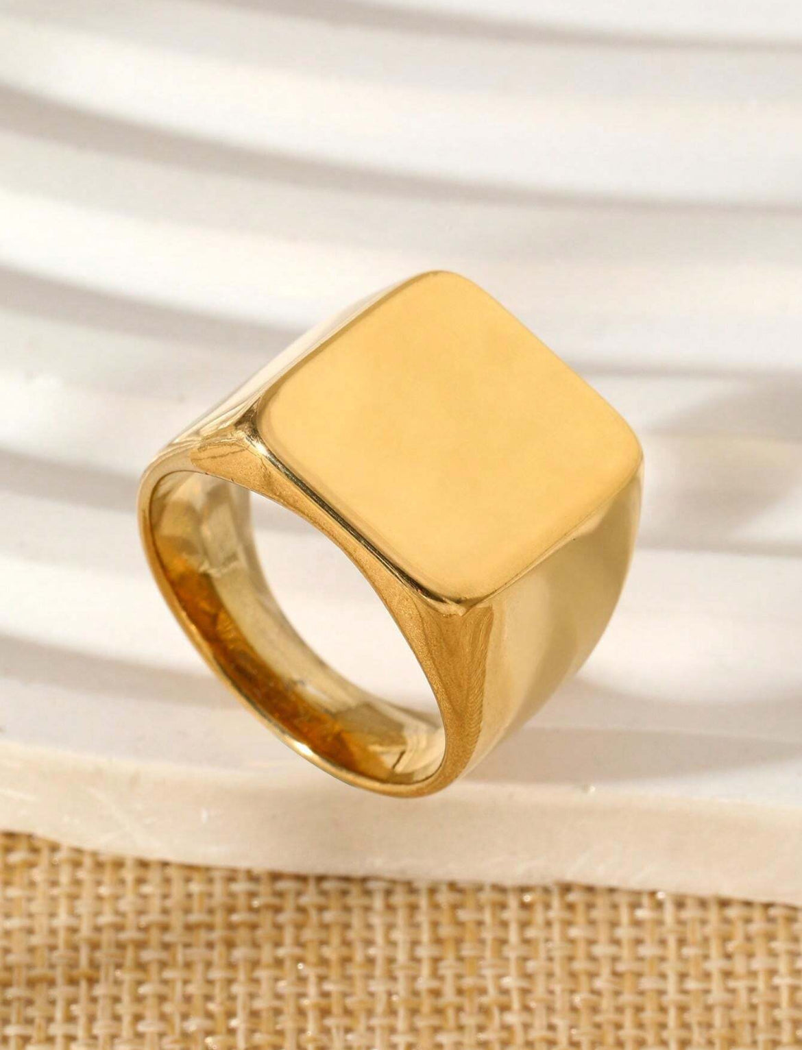 Eden Titanium Steel 18K gold plated rings