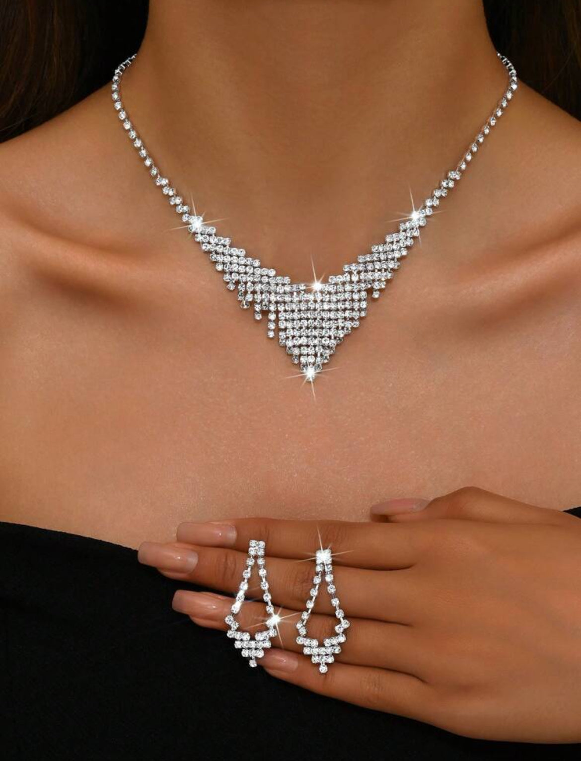 Tassel Necklace and Earrings Set