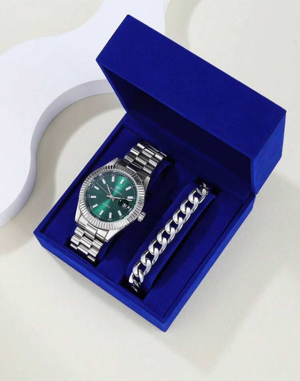 Men’s Classic stainless steel watch & bracelet set