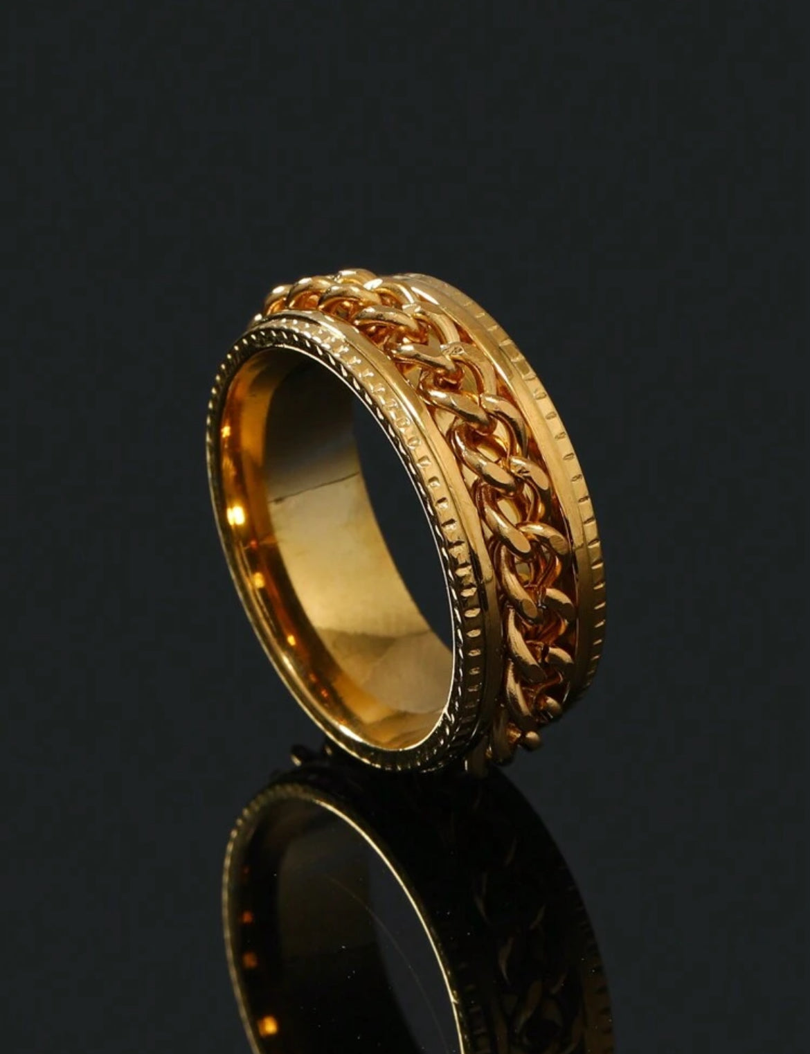 Stainless Steel Roman Ring set for men