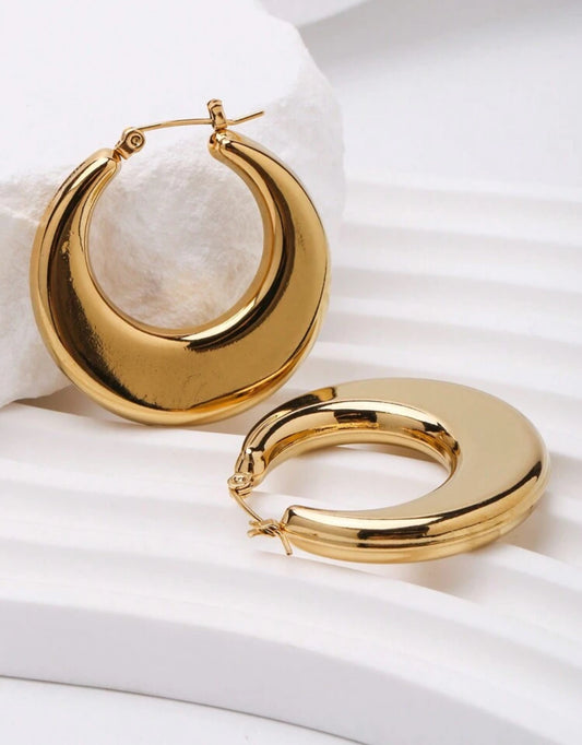 Moon 18k gold plated earrings