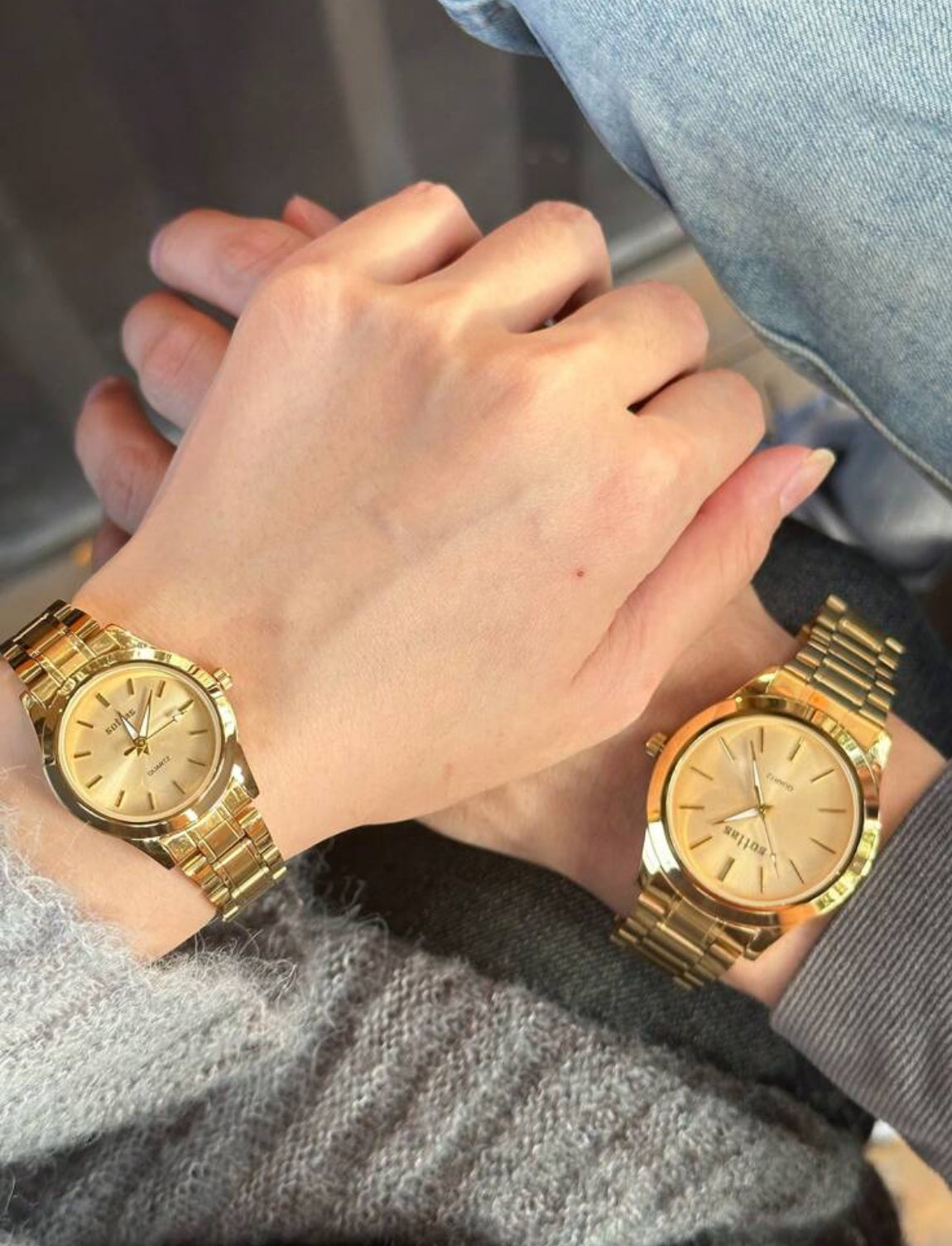 Couples Stainless Steel Watch Set