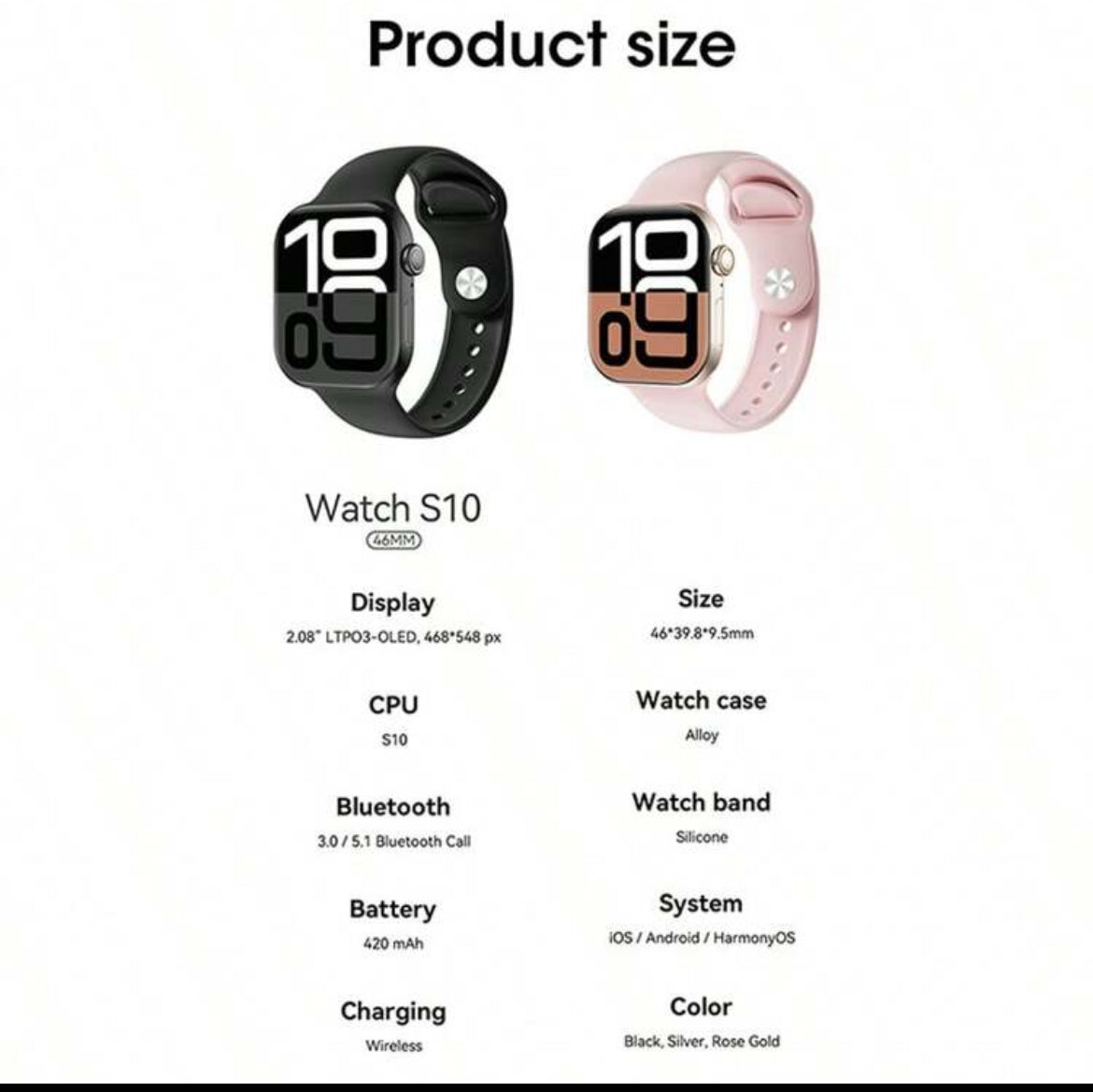 S10 smart watch (unisex)
