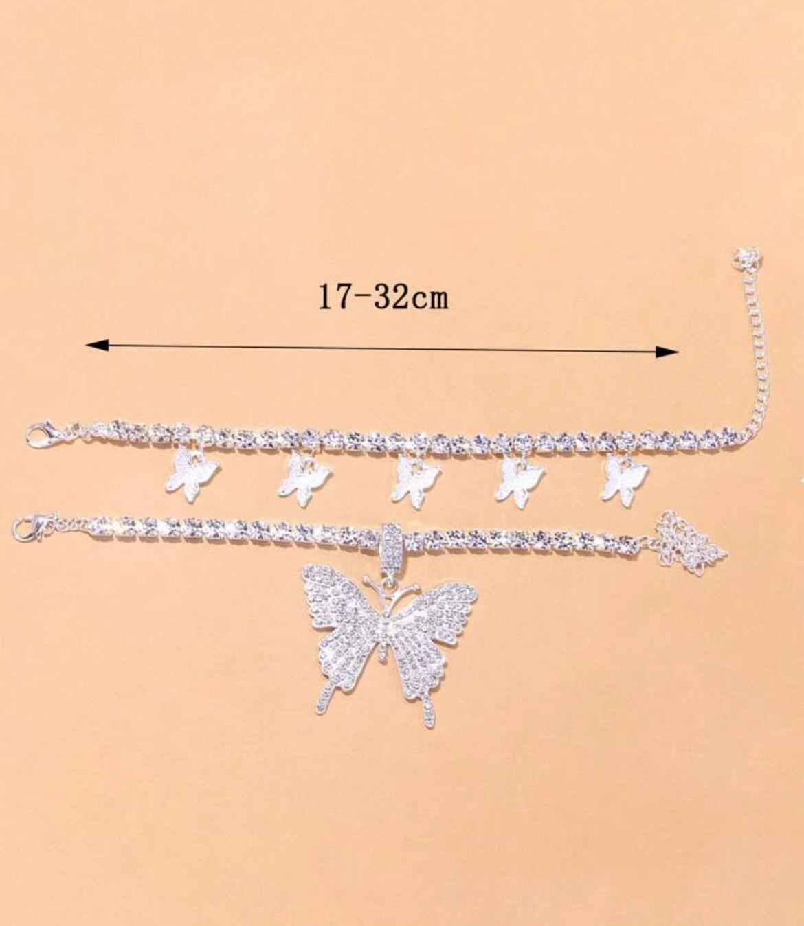 2pc butterfly Anklet