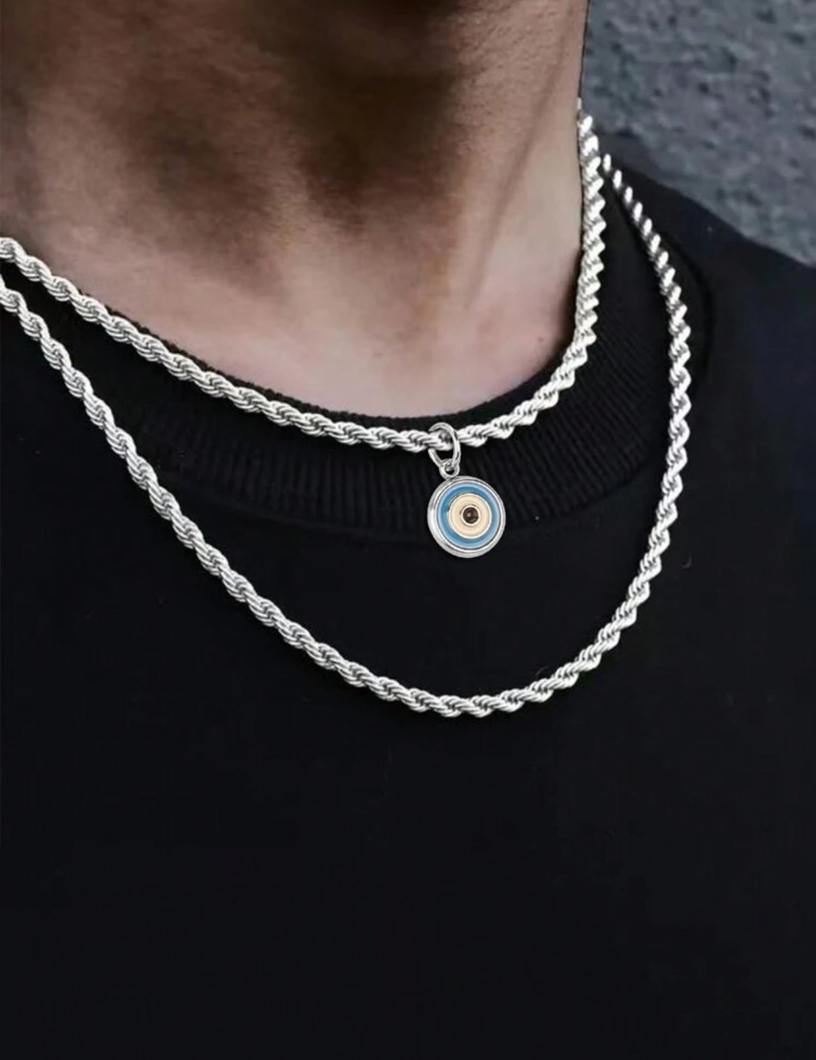 Evil Eye pendant necklace for men