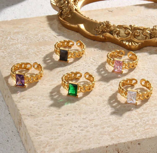 Ash 18K gold plated open ring