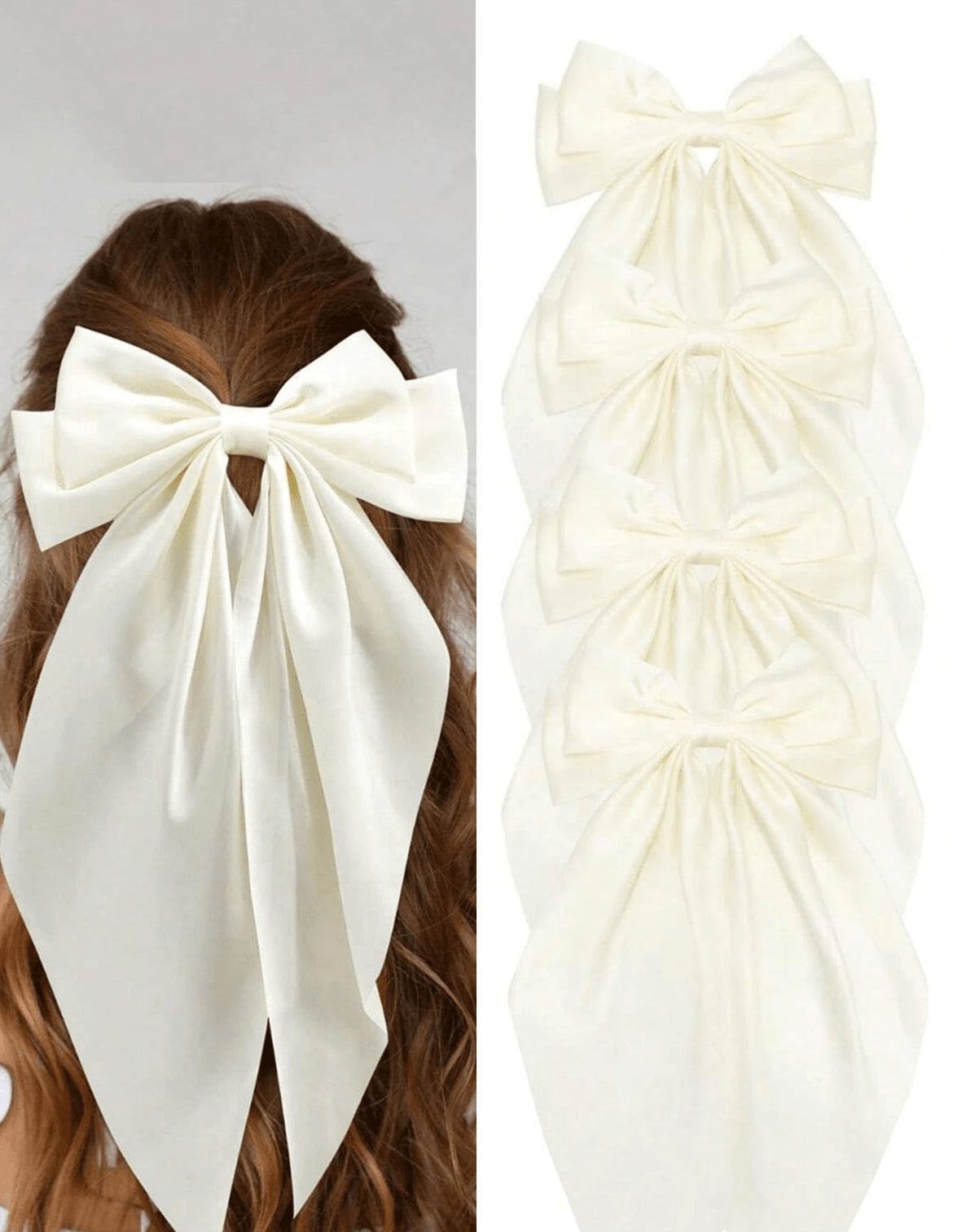 4pc one color bow hair clips