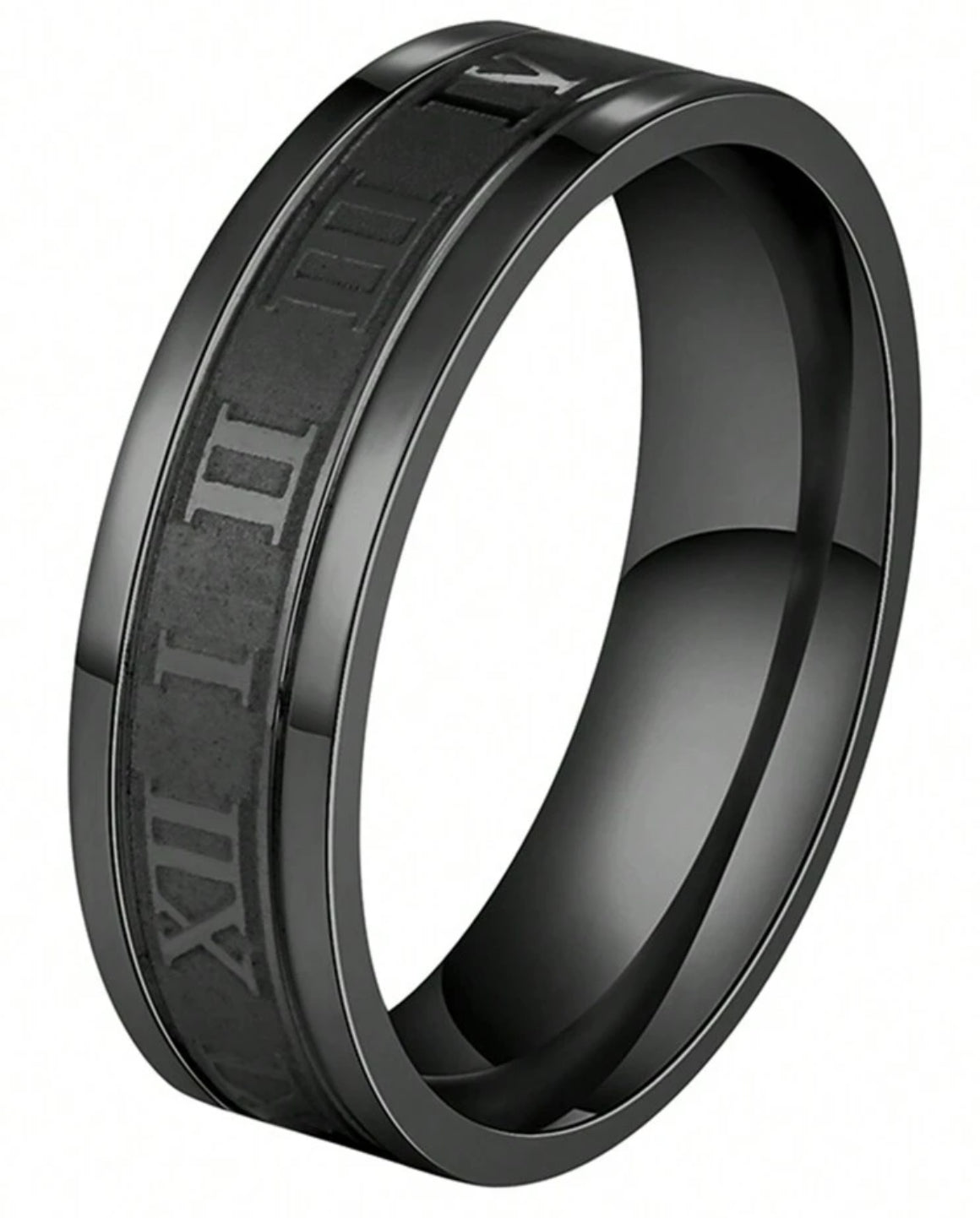 Roman Numerals stainless steel ring