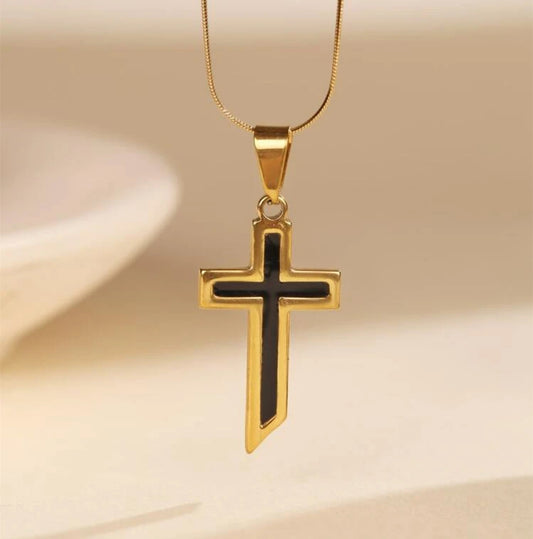 Titanium steel cross necklace