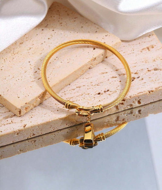 Luxury gold bar stainless steel bracelet