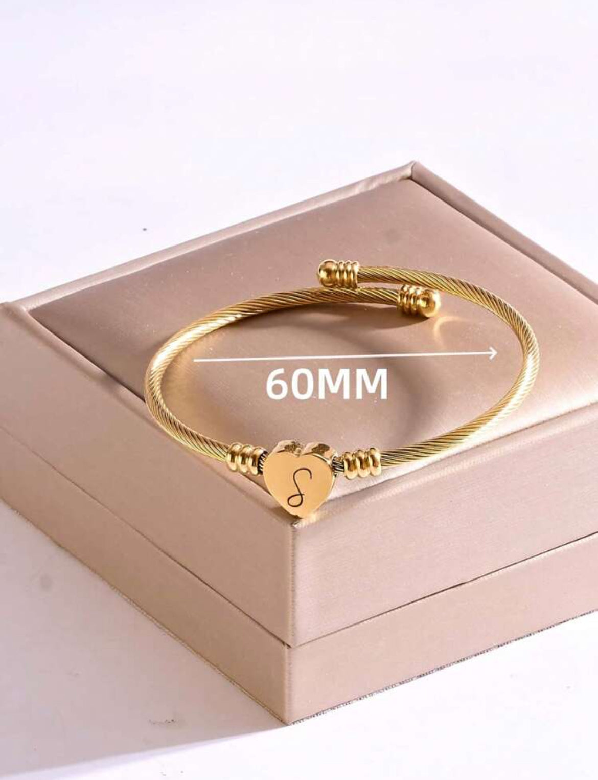 18K gold plated initial bracelet
