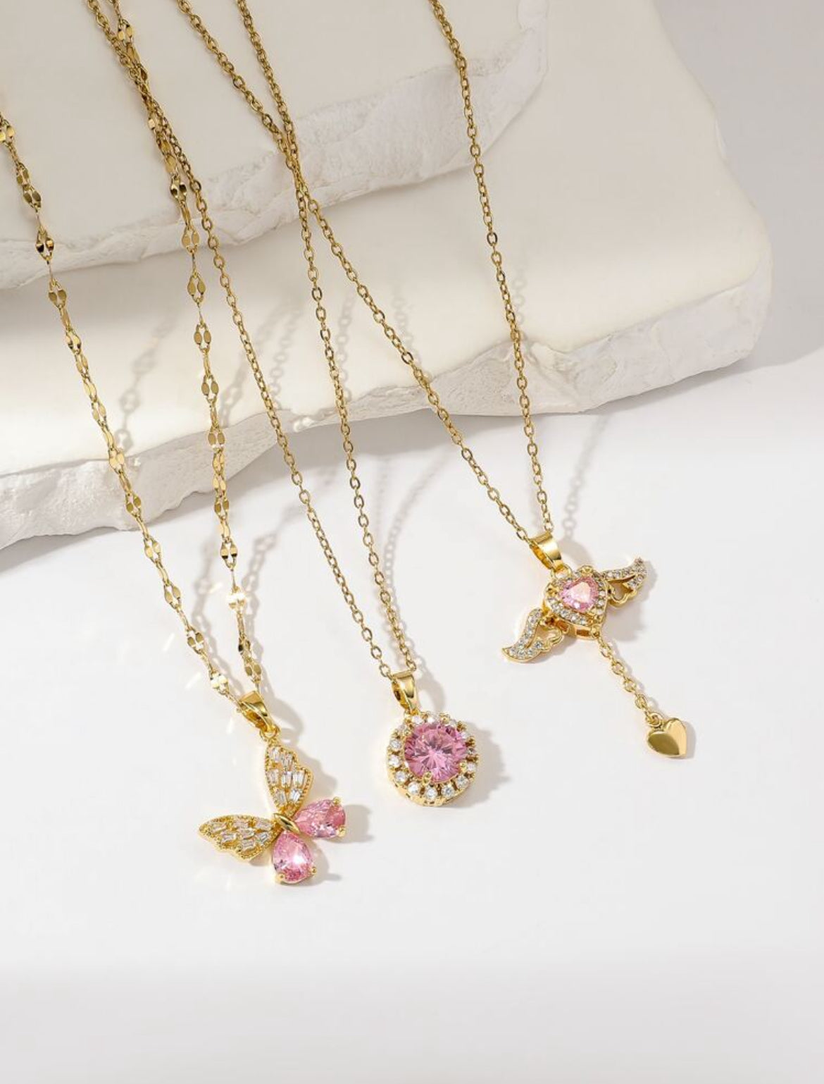 3pc Pinkie Luxury Necklace Set