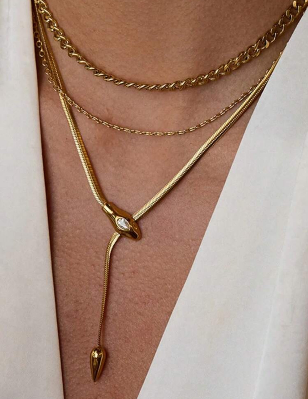 Serpentina 18K gold plated necklace