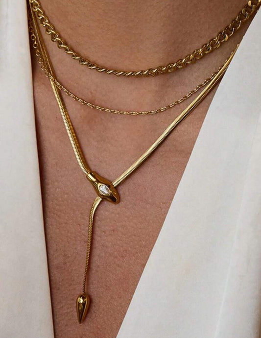 Serpentina 18K gold plated necklace
