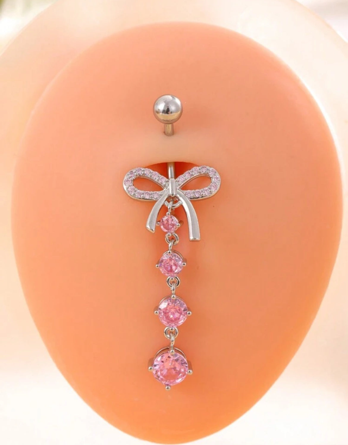 5pc Sexy Pink Belly Ring set
