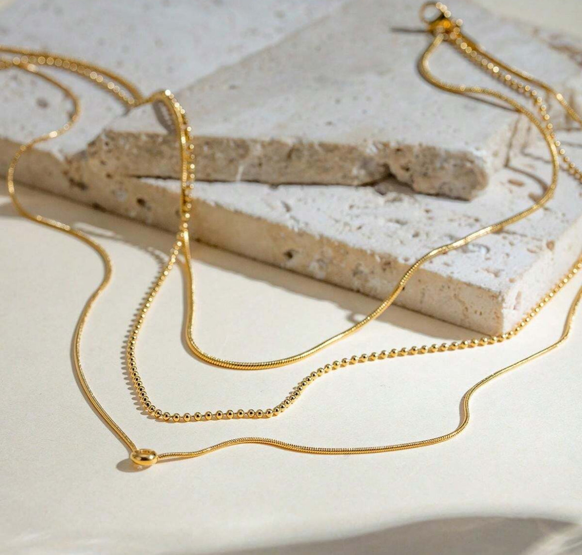 Lisa 18K gold plated layered necklace