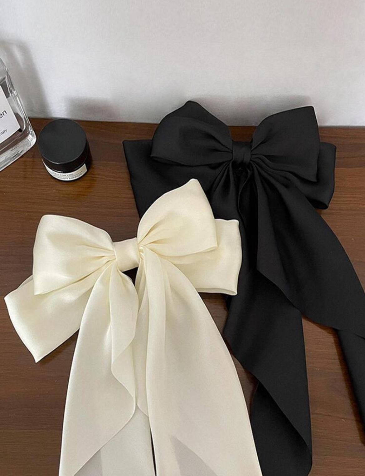 2pc Long Satin Bow tie Hair Pins