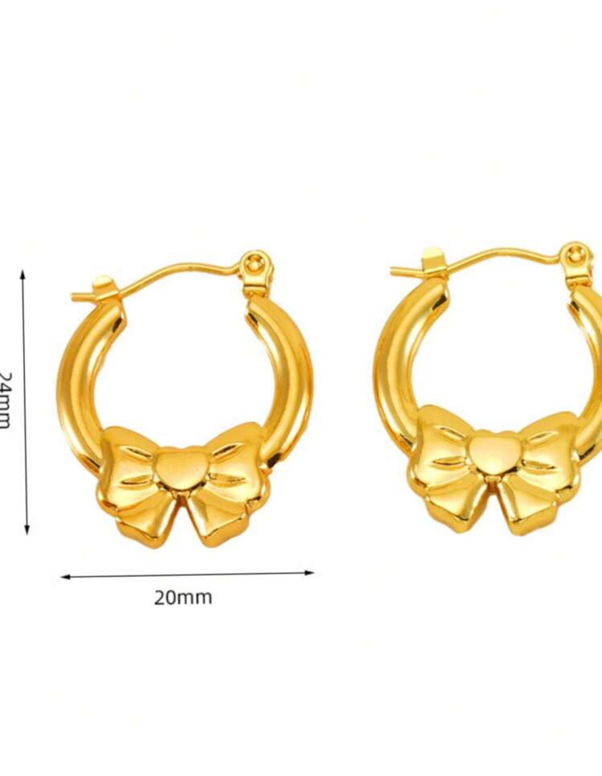 Bow tie stainless steel elegant earrings