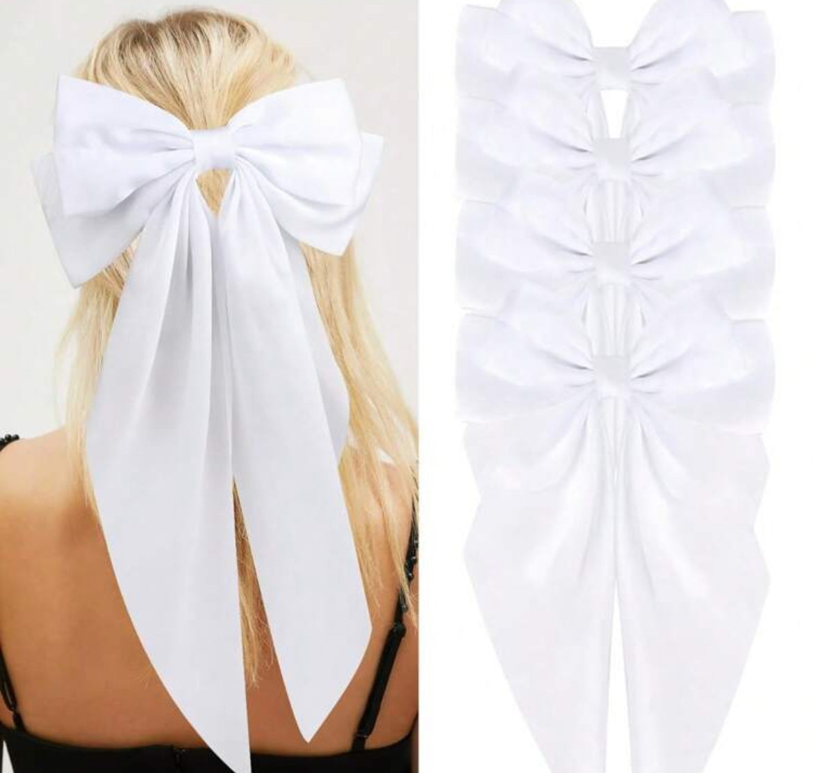 4pc one color bow hair clips