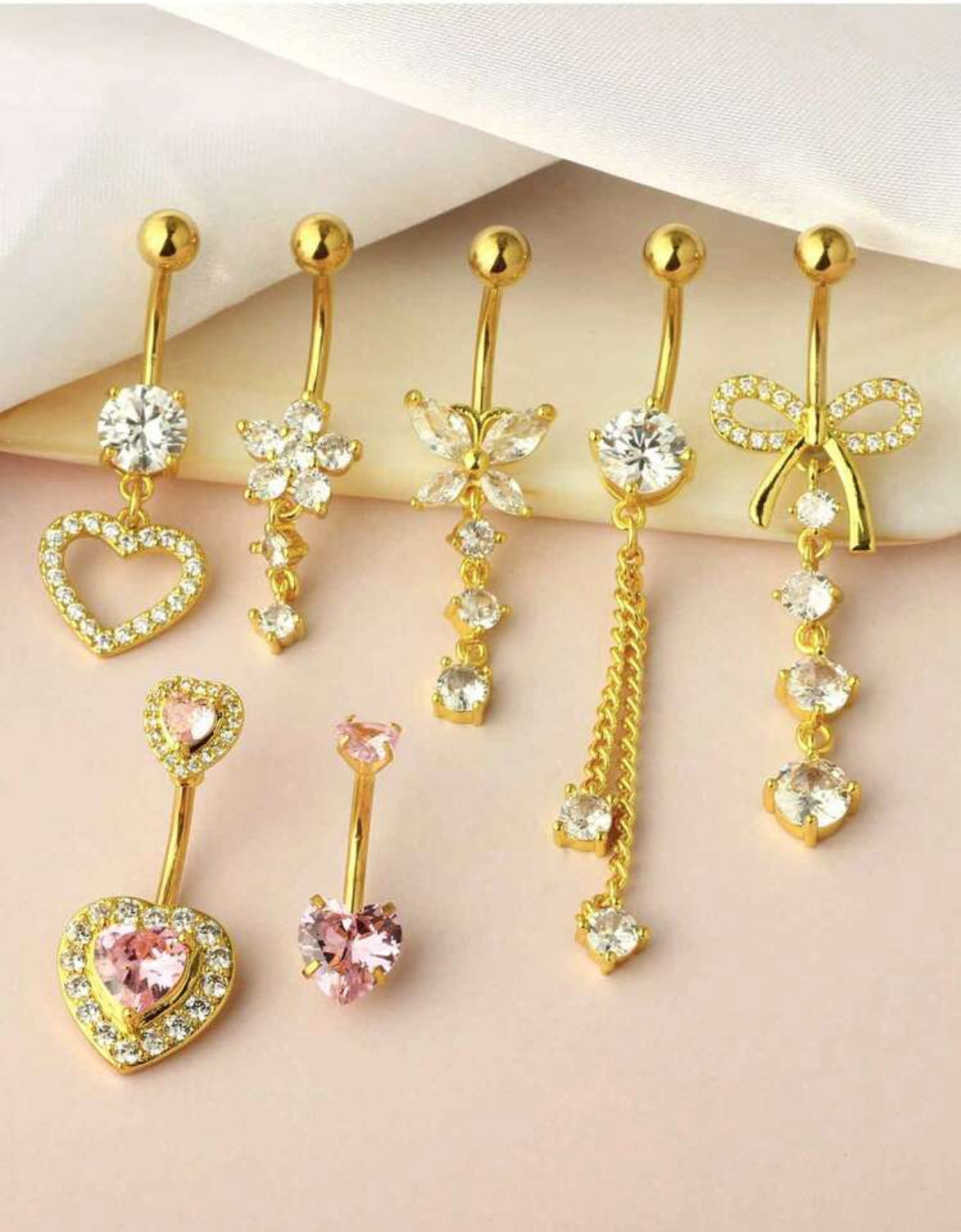 7pc Bonita Belly Ring Set