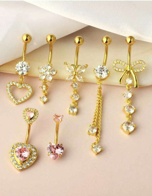 7pc Bonita Belly Ring Set