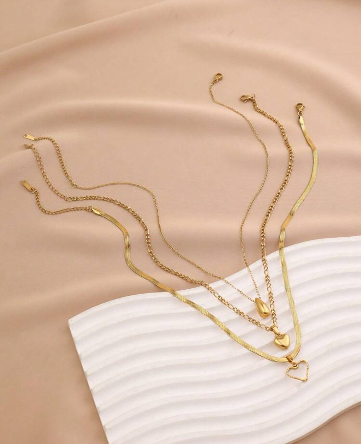 3pc Pretty girl Stainless Steel necklace set