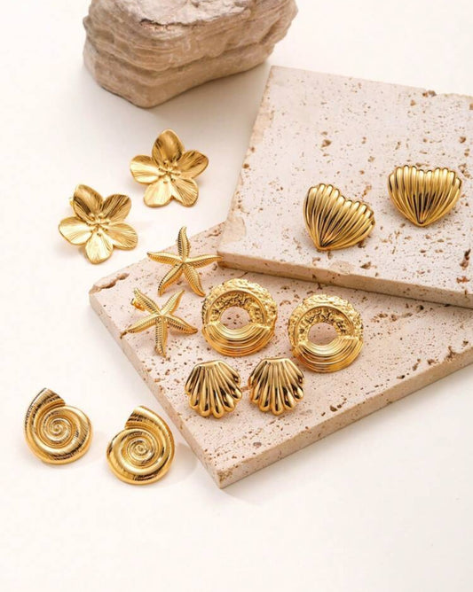 18K Gold plated Aquamarine Earrings