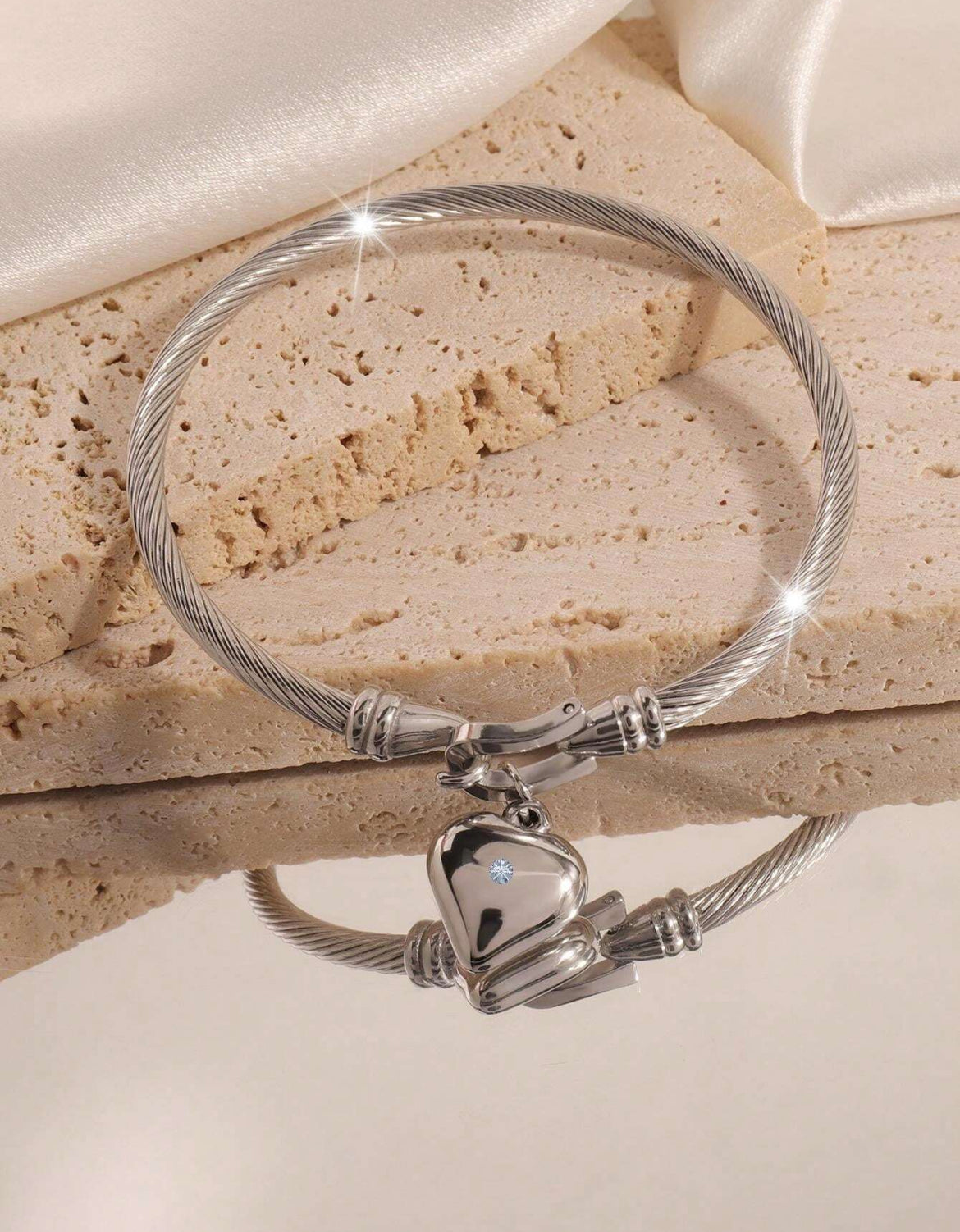 Luxury stainless steel star heart bracelet