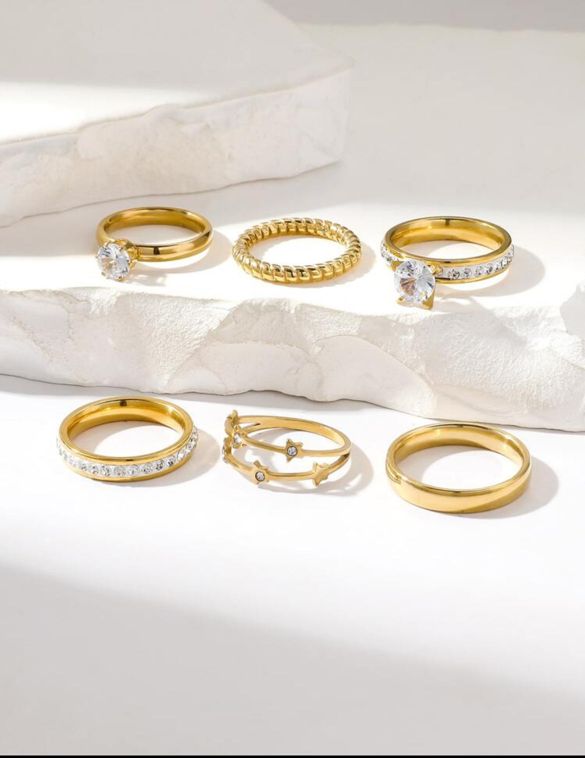 6pc Ene Stainless Steel Ring Set