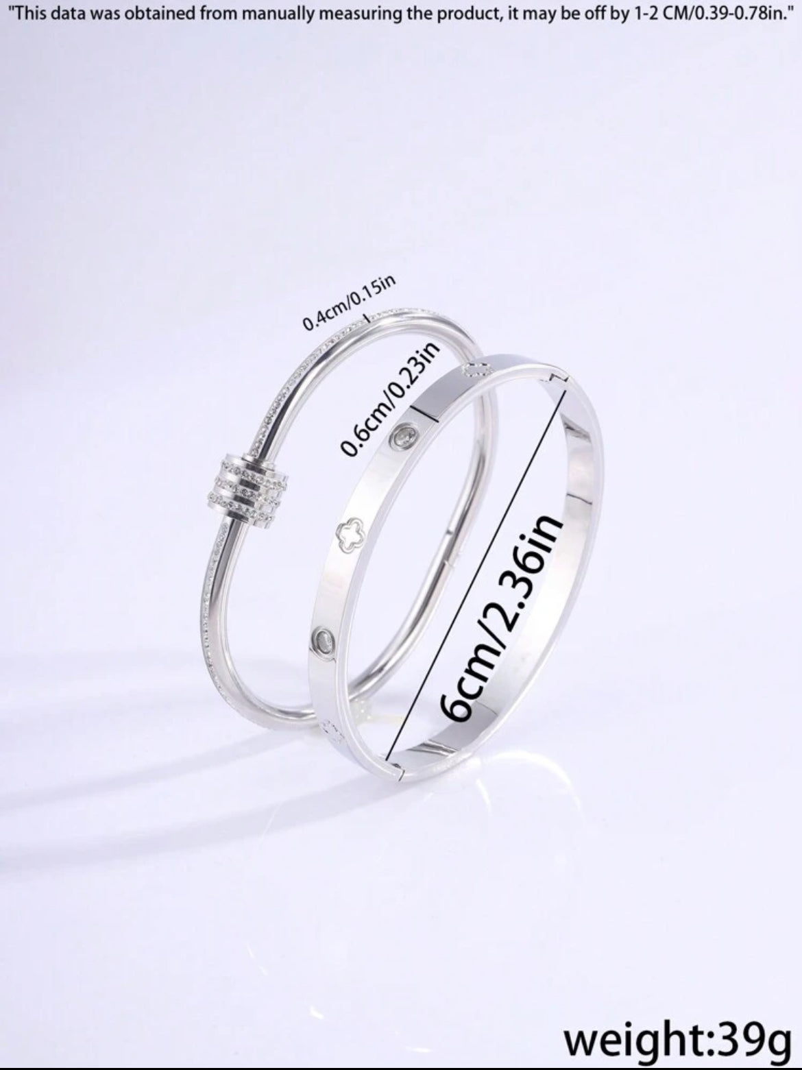 2pc Gene Stainless Steel bracelet