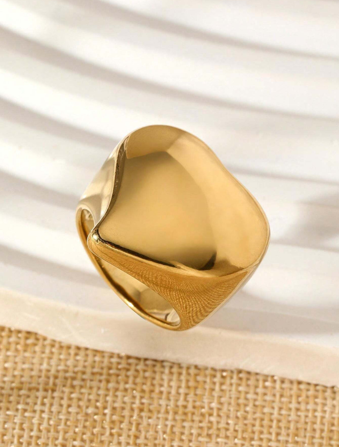 Eden Titanium Steel 18K gold plated rings