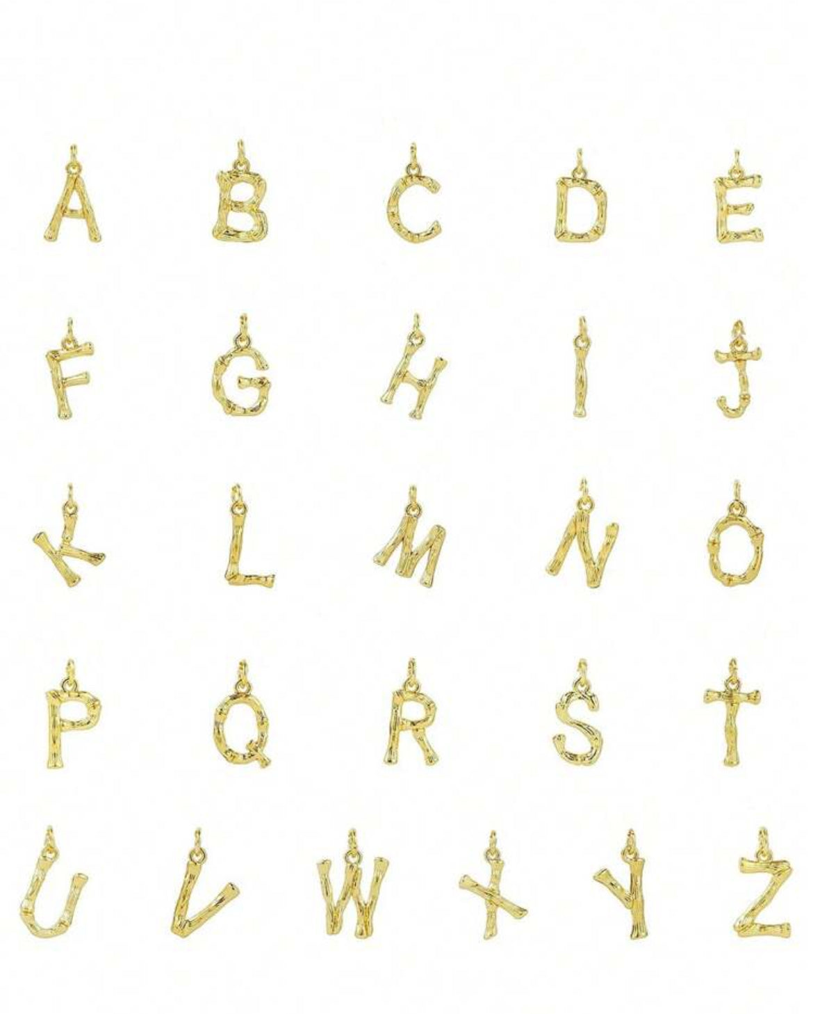 Rice Shaped Beaded Initial Necklace