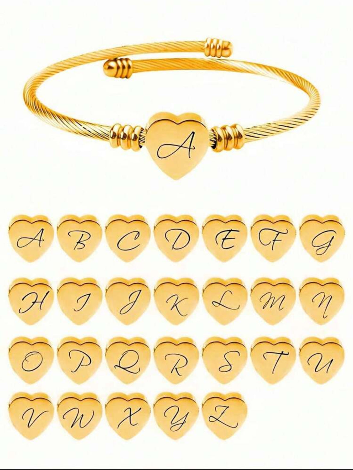 18K gold plated initial bracelet