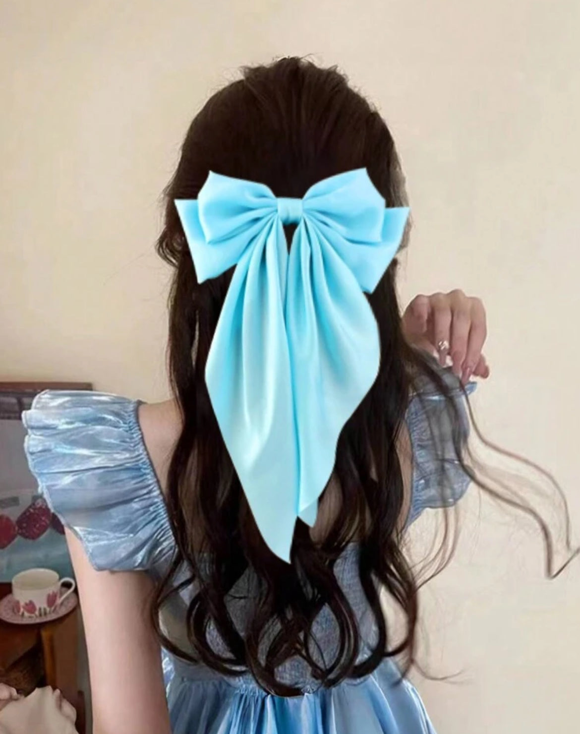 6pc Large Bow hair clips
