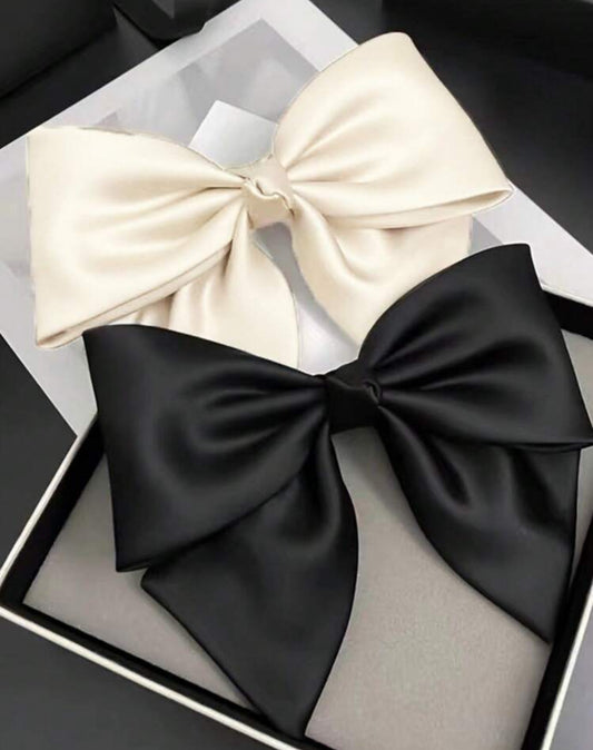 2pc Elegant satin bowtie hair clips