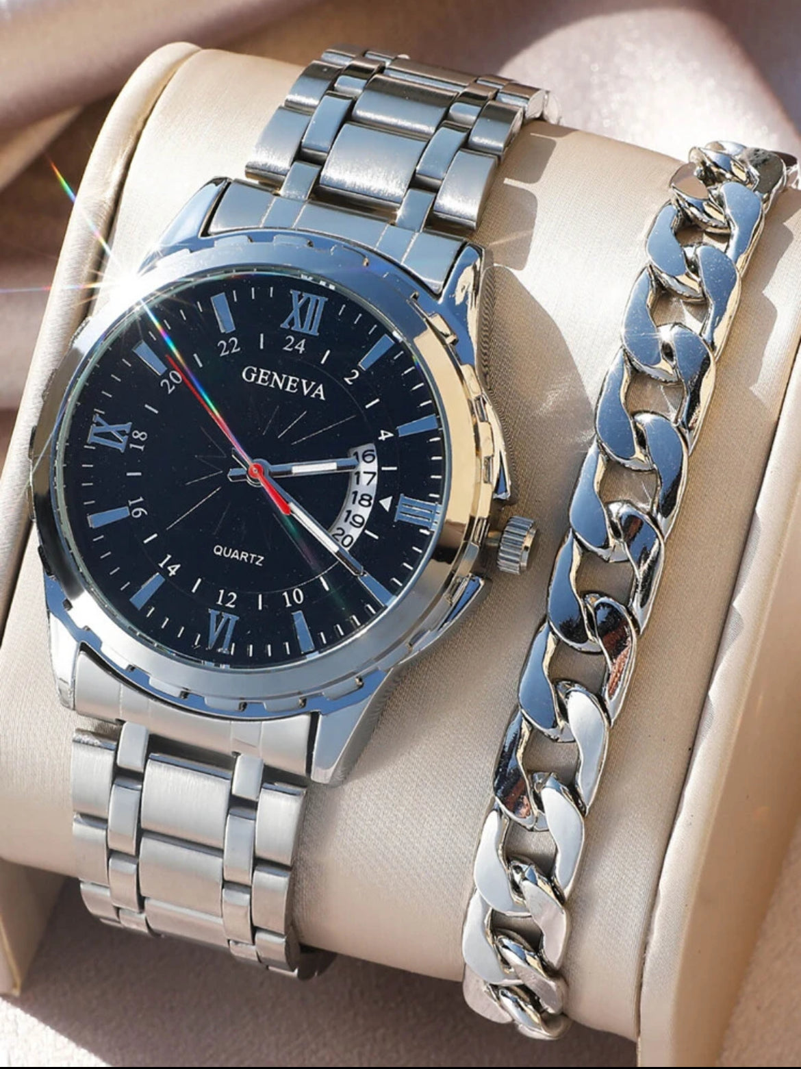 Epitome Men’s Stainless Steel Watch & Bracelet set