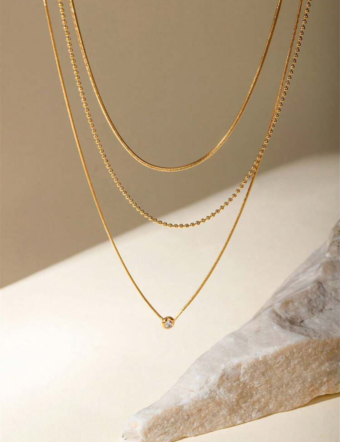 Lisa 18K gold plated layered necklace
