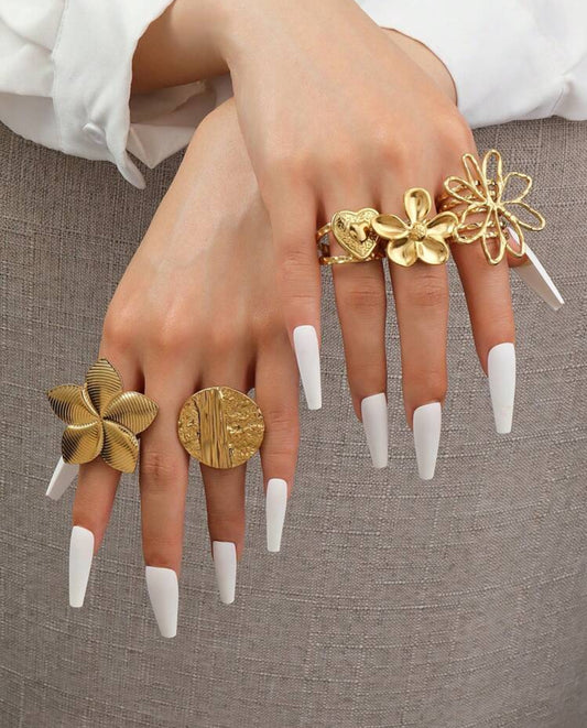 5pc Nika Stainless Steel Ring Set