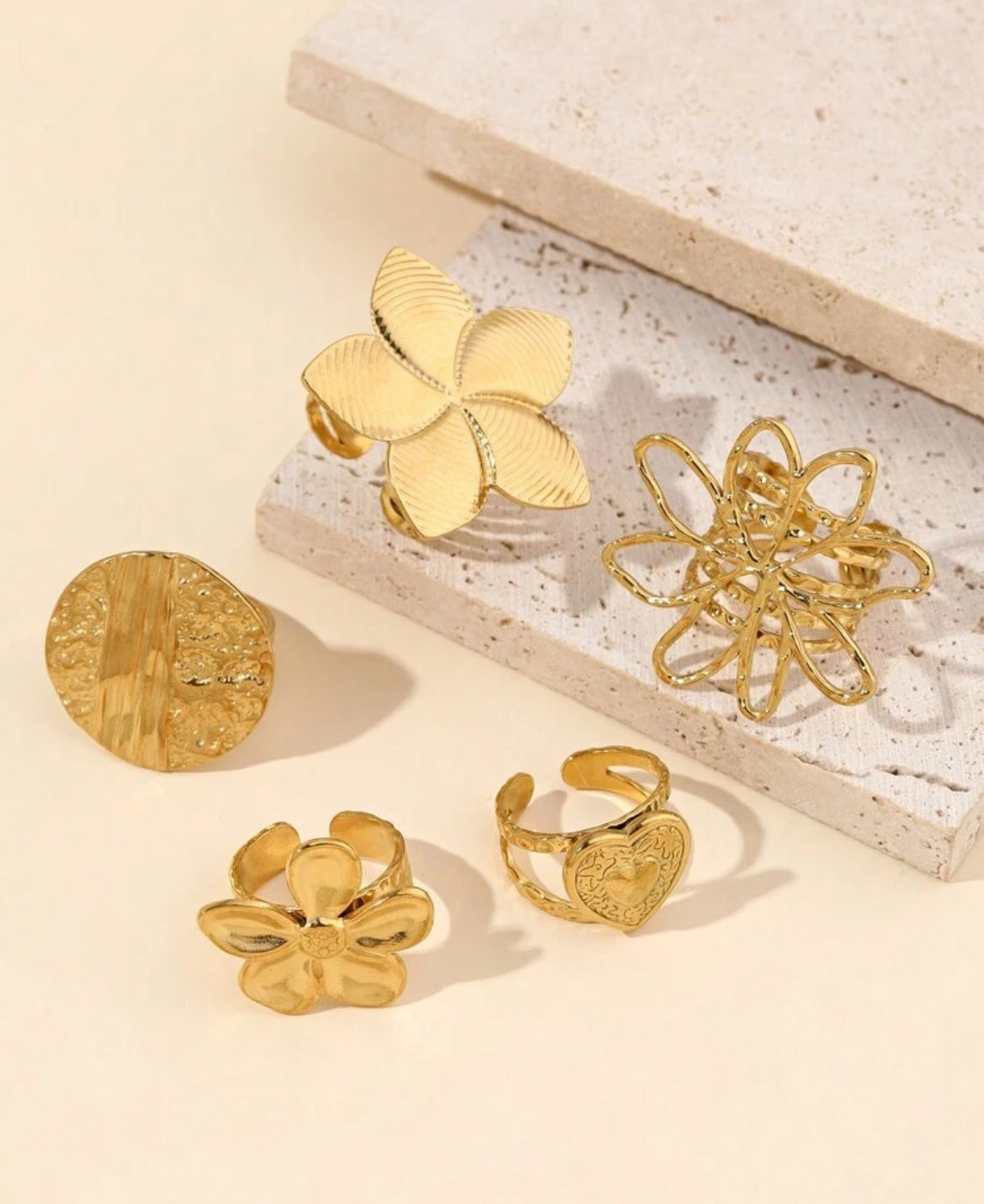 5pc Nika Stainless Steel Ring Set