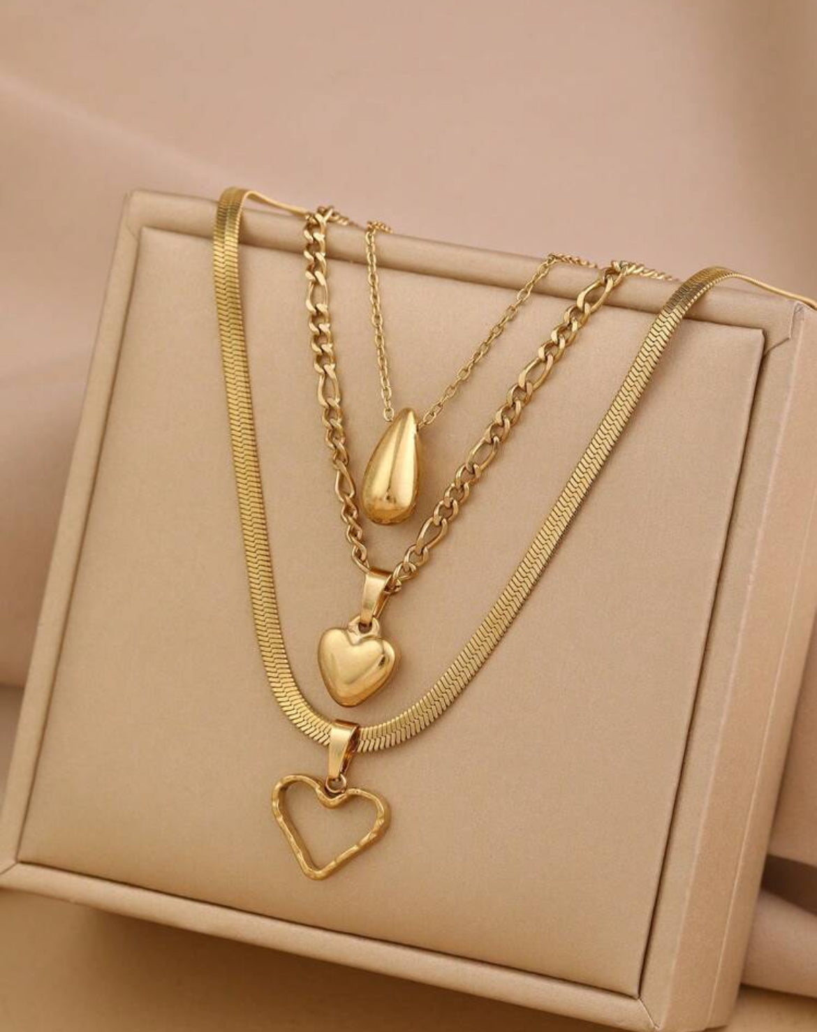 3pc Pretty girl Stainless Steel necklace set