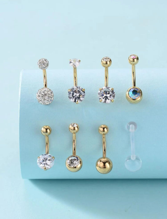 8pc Baylin Belly Ring set
