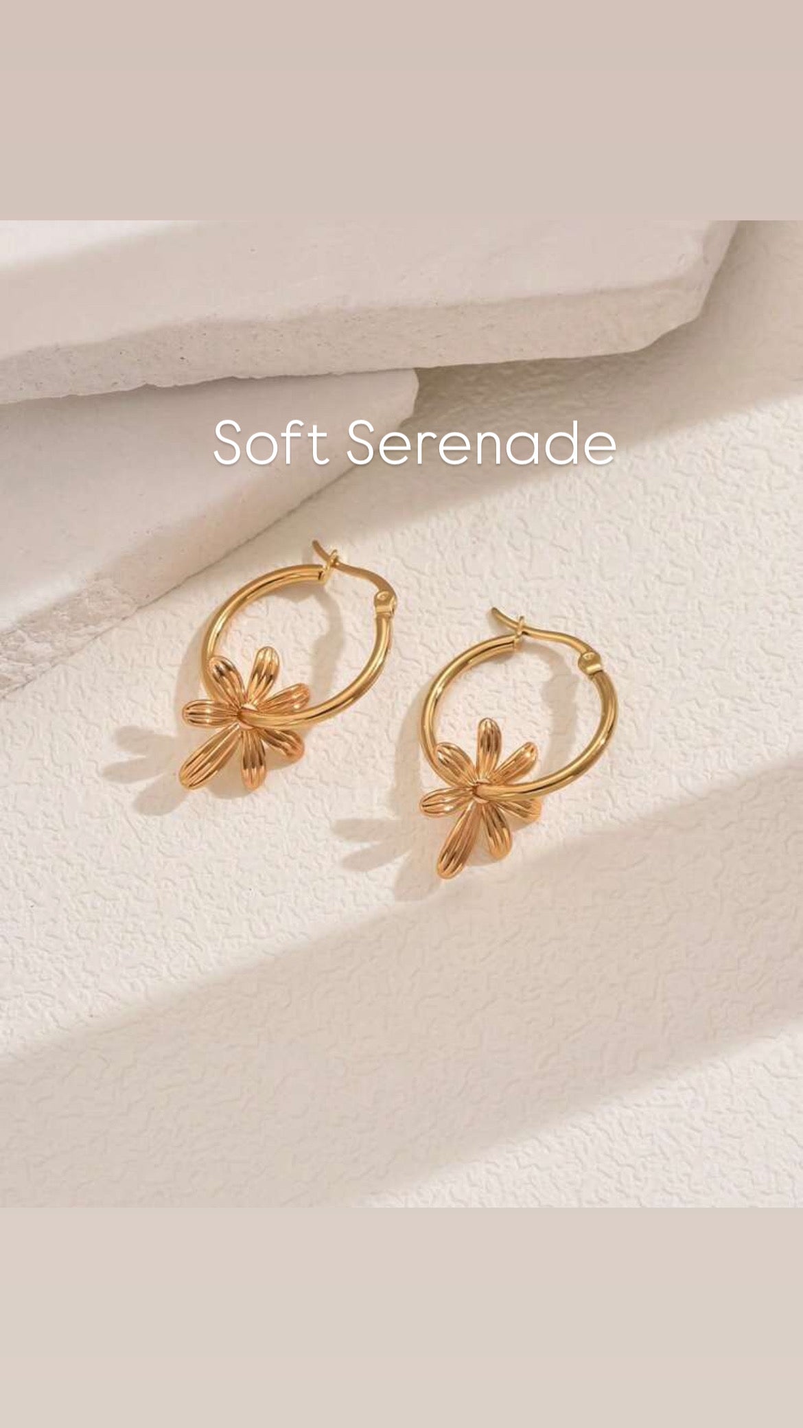 Floral stainless steel earrings